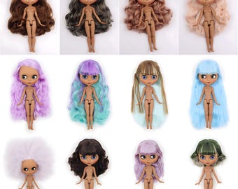 Lichaam op schaal 1/6, pop in Blythe-stijl van 12 inch, aangepast haar, verwisselbare ogen in 4 kleuren, 19-voudig verstelbaar lichaam, cadeaus voor dochter (verjaardagscadeau)