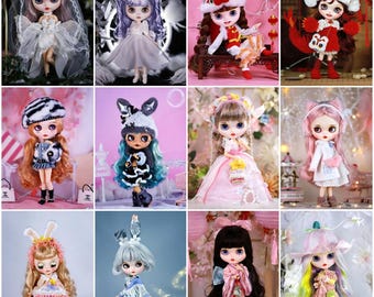 Handgemaakte Blythe-poppenkleding Moderok Neo Blythe OB22, OB24 Pullip-poppen, 12-inch Blythe-stijlpop, cadeaus voor dochter, verjaardagscadeau