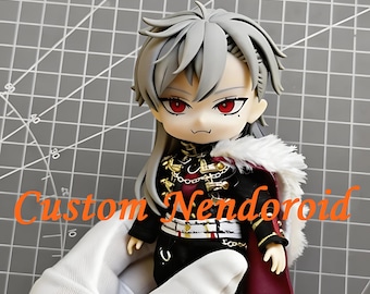 Aangepaste handgemaakte polymeerklei Nendoroid-pop, handgebeeldhouwde figuur, gepersonaliseerd haar, maatwerk GSC haar- en gezichtsexpressie, aandenken