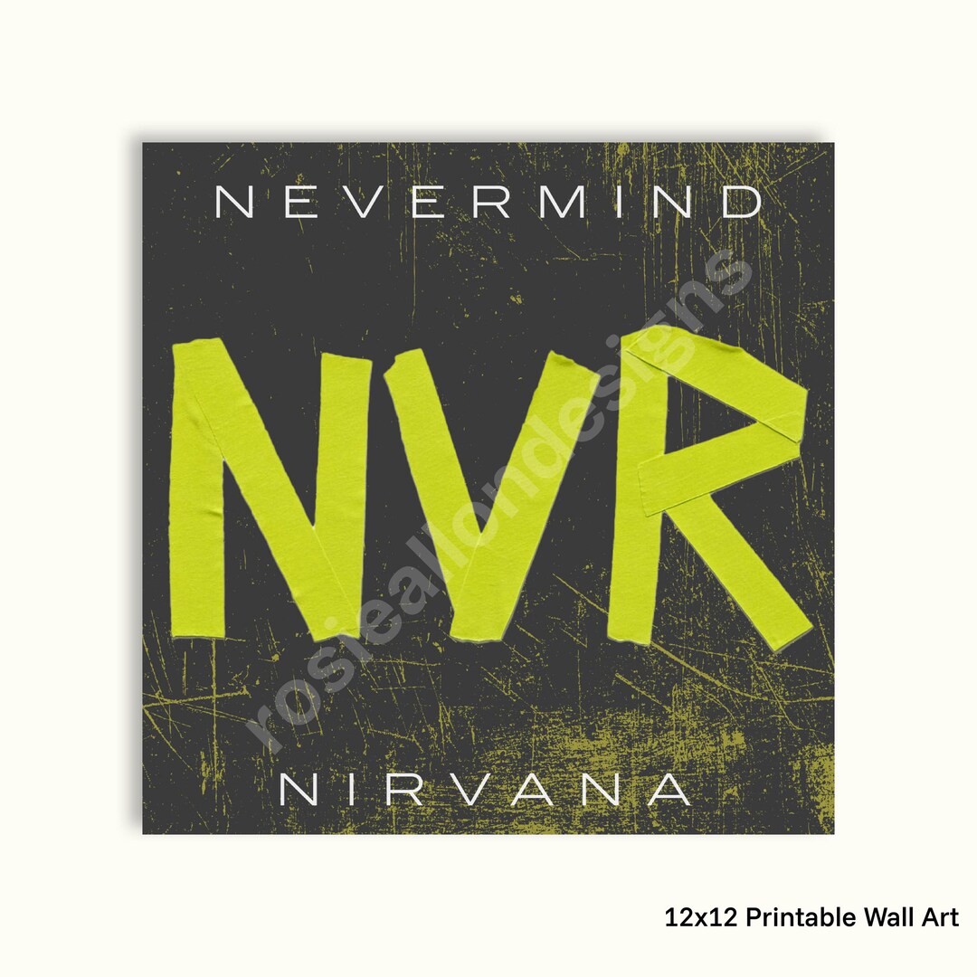 Nirvana Nevermind Album Cover Art Print – 12x12 Music Poster (digital ...