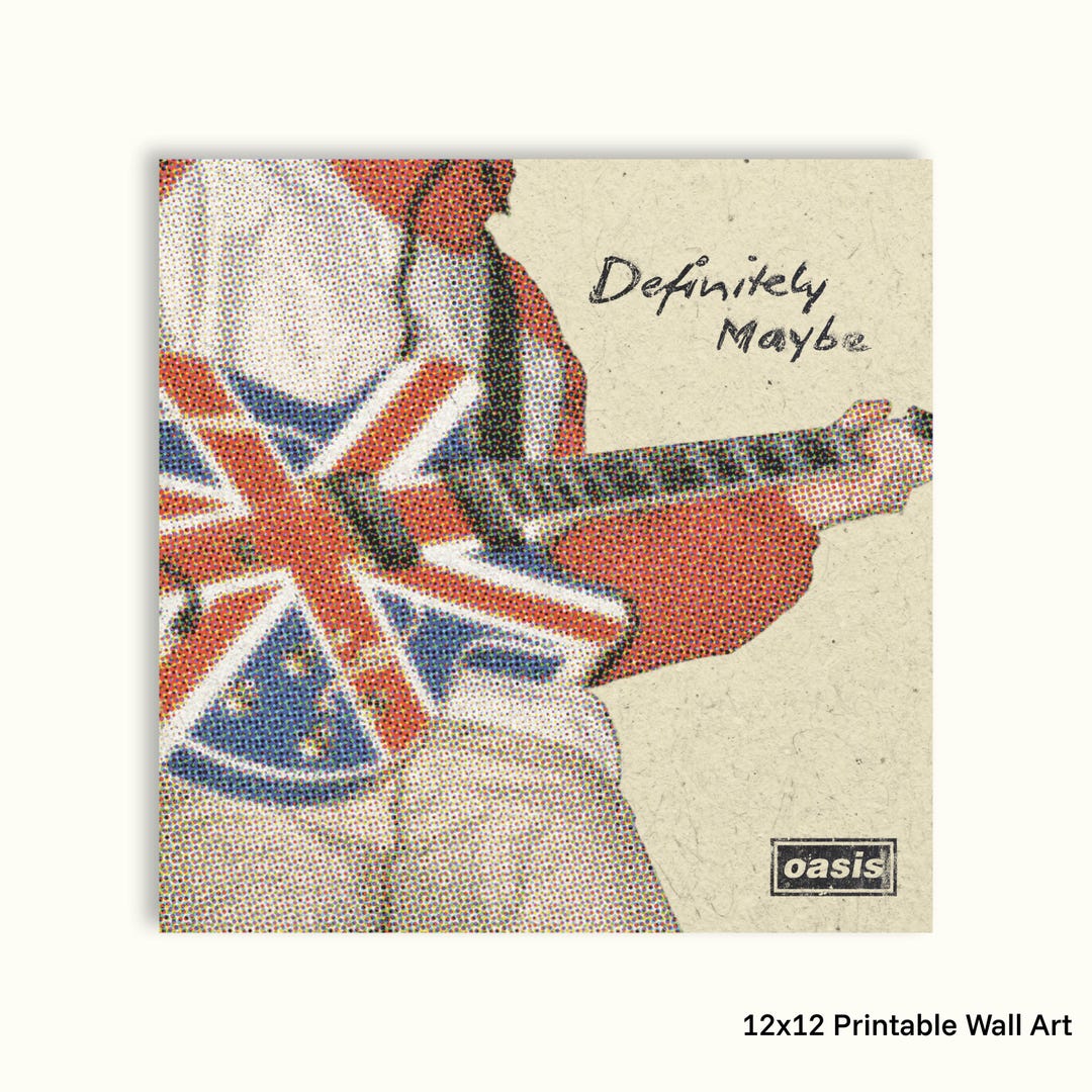 Oasis Definitely Maybe Album Cover Art Print – 12x12 Music Poster ...