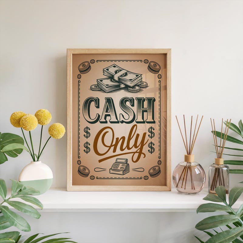 Cash Only Sign - Etsy