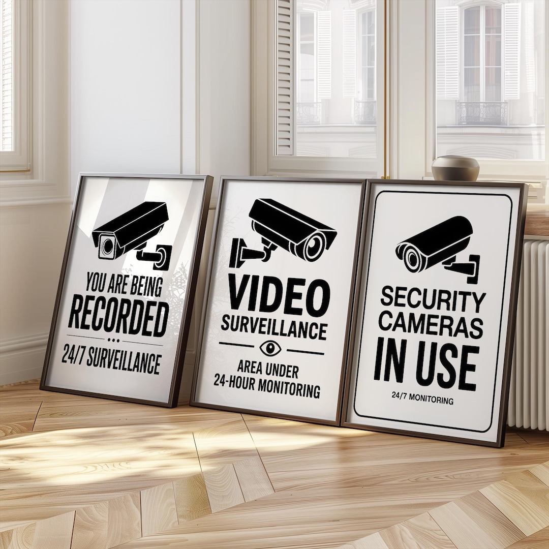 Security Cameras Video Surveillance You Are Being Recorded Set of 3 ...