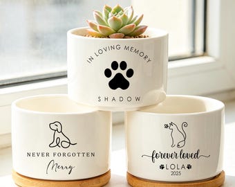 Personalized Pet Memorial Planter Dog Loss Remembrance Gift Custom Pet Flower Pot Loss of Pet Gift Dog Memorial Keepsake Pet memorial Gift
