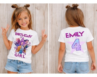 Custom Huntrix Birthday Girl Shirt, Personalized Kpop Birthday Hunter Tee, Back to School, Gift for Huntrix fan,Birthday Demon Gift for Kid