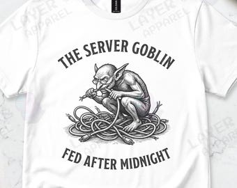 Sysadmin Server Goblin Cable Humor T-Shirt