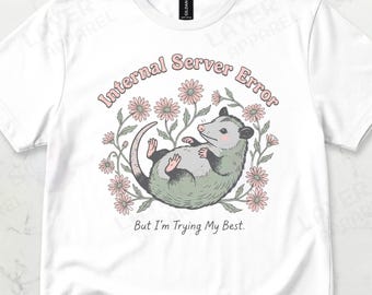 Internal Server Error Opossum Burnout Graphic Tee