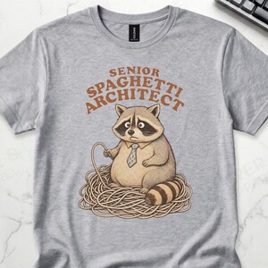 Senior Developer Spaghetti Code Raccoon Graphic Tee
