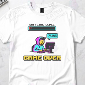 Caffeine Level Game Over Software Engineer T-Shirt