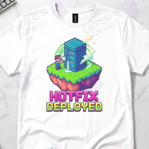 DevOps Hotfix Deployed Pixel Art Graphic Tee