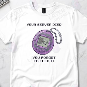 Sysadmin Virtual Pet Server Died Joke Graphic Tee