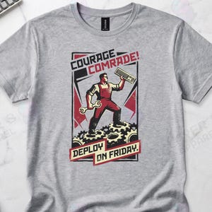 DevOps Friday Deploy Propaganda Humor Graphic Tee