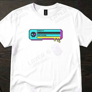 Programmer Caffeine Sanity Pixel Art Graphic Tee