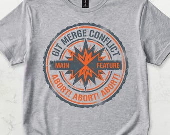 Git Merge Conflict Developer Panic Graphic Tee