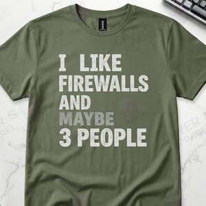 Introvert Network Engineer Firewall Humor Graphic Tee
