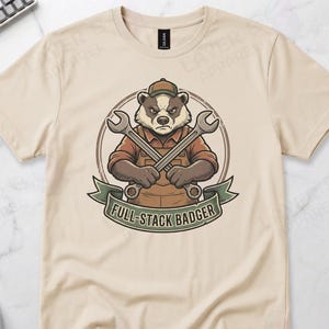 Full Stack Developer Badger Humor Graphic Tee
