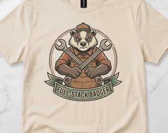 Full Stack Developer Badger Humor Graphic Tee