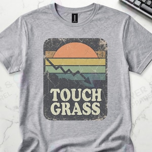 Touch Grass Retro Programmer Burnout Graphic Tee
