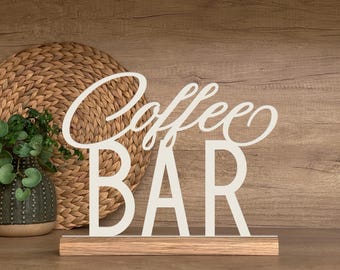 Coffee Bar Sign, Freestanding Wooden Table Decor, Wedding & Party