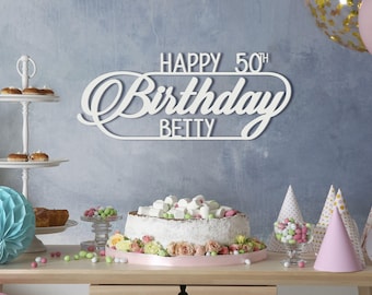 Happy birthday sign, 50th birthday party decorations, 50th birthday decorations, 50th birthday, birthday backdrop, happy birthday banner