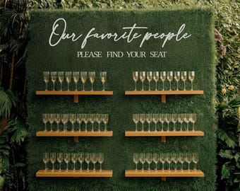 Our favorite people Sign for wedding seating chart, Please find your seat wooden cut out lettering wall signage, Large laser cut letters