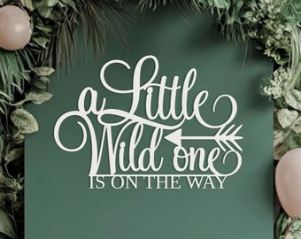 A Little Wild One Baby Shower Sign, Wooden Safari Banner