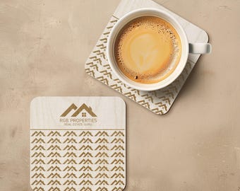 Custom logo wooden coasters, Personalized corporate gifts, Wood business card, Promotional Products, Branded Gifts, Bulk Coasters with brand