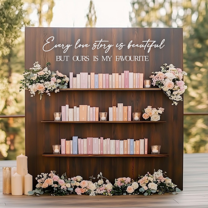 Wedding Seating Chart Sign, 3D Lettering, Book Theme Party Decoration image 1