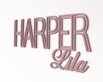 Nursery custom name sign, Cutout wooden letters for baby girl, Personalized wall art signs, Childrens room hanging gift, Kids Bedroom gifts