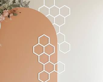 Wood honeycomb decorative banner set for honey bee theme baby shower or birthday backdrop wall decorations, Large Wooden honeycombs