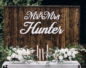 Custom Mr and Mrs Surname Wedding Sign, Laser Cut MDF