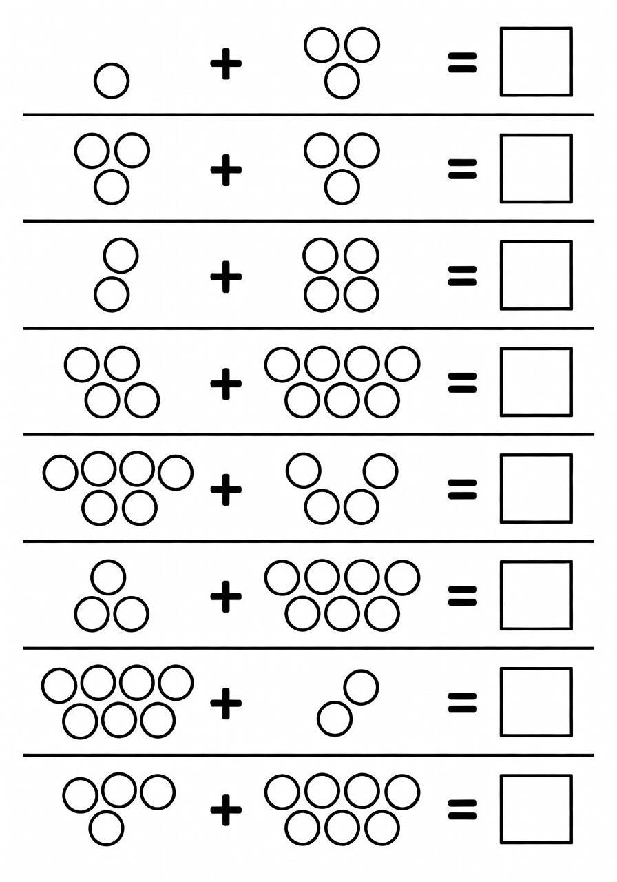 Circle Addition Worksheet Printable | Preschool Math | Kindergarten ...