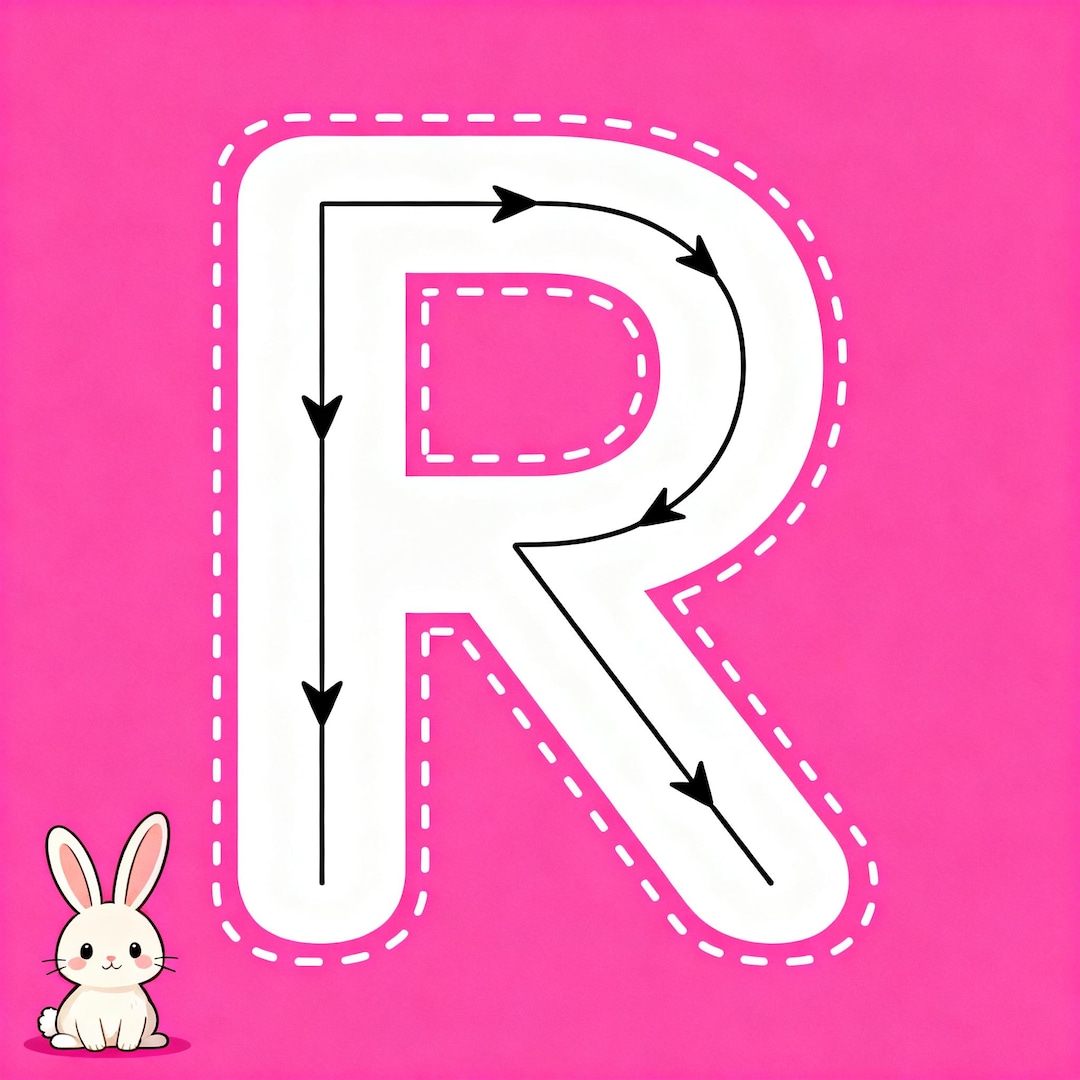 Letter R Tracing Worksheet Printable, Alphabet Handwriting Practice ...