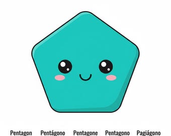 Fünfeck Form Karteikarte zum Ausdrucken | Mehrsprachige Kinder lernen | Englisch Spanisch Französisch Italienisch Tagalog