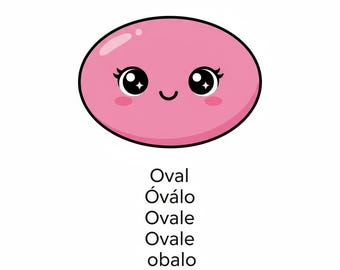 Oval Form Karteikarten zum Ausdrucken | Mehrsprachige Kinder lernen | Englisch Spanisch Französisch Italienisch Tagalog
