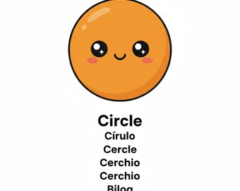 Kreis Form Karteikarte Printable | Mehrsprachige Kinder lernen | Englisch Spanisch Französisch Italienisch Tagalog