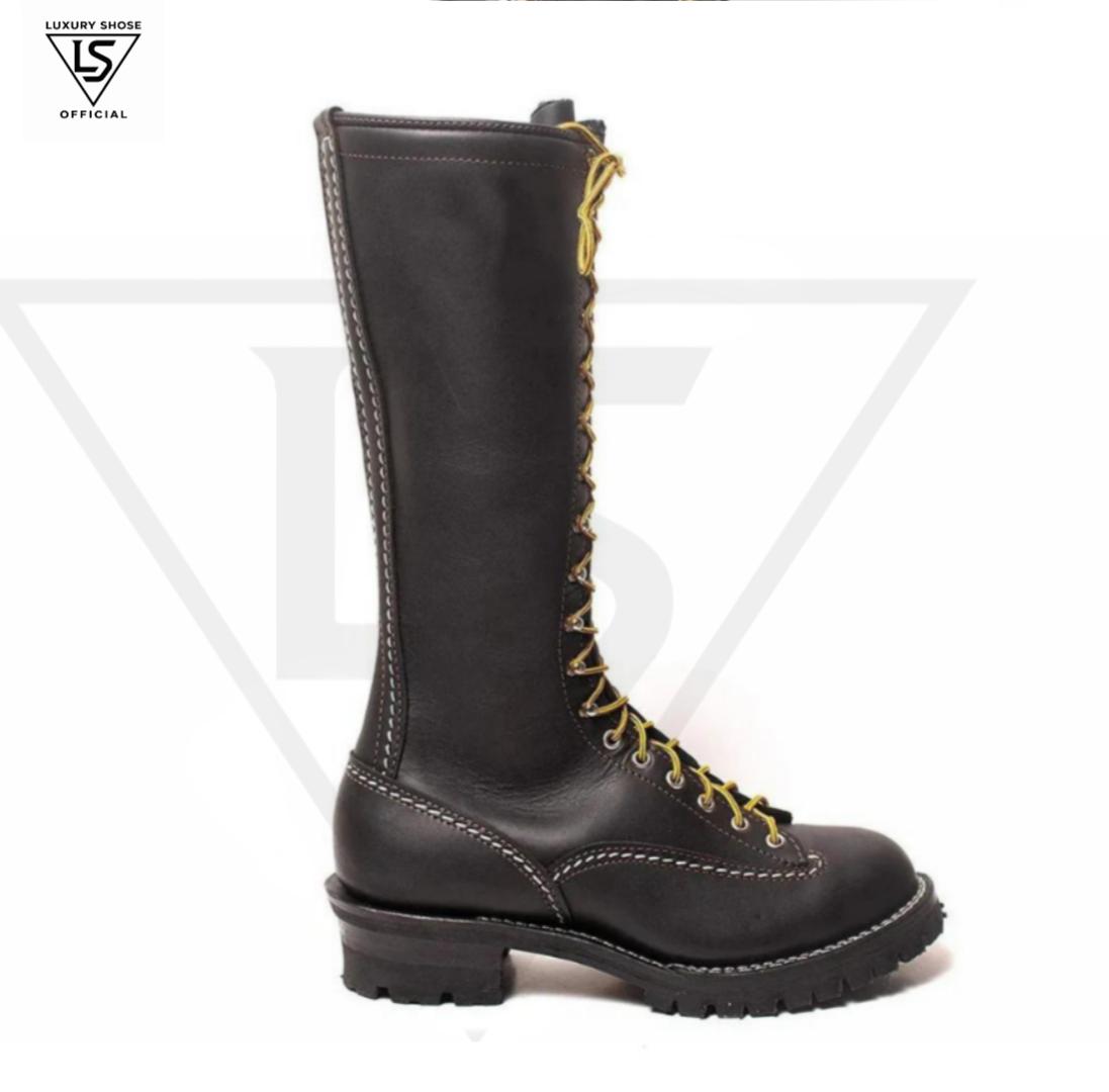 Wesco Jobmaster 16 Inch Black Leather Lace-up Logger Work  display picture 3