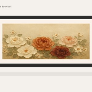 Textured Botanical TV Frame Art | Antique Rose Botanicals | Floral Digital Download