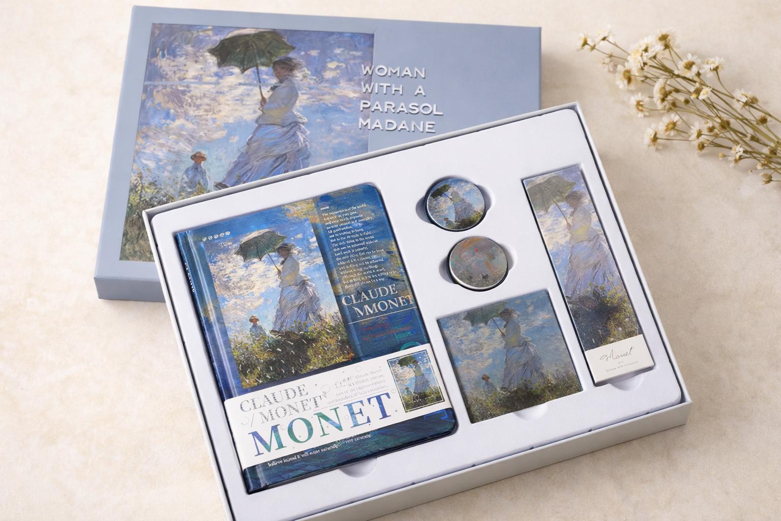 Monet Journal Gift Set Vintage Art Notebook Gift Box A5 Aesthetic Gift for Students Teachers Her