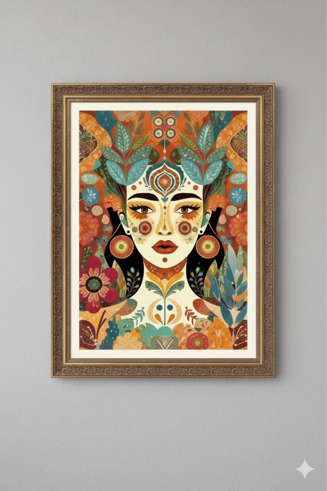 Boho Woman Portrait Print, Colorful Folk Art (digital Download) - Etsy