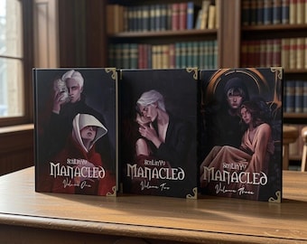 Manacled 3 Volume Set Hardcover, Complete Illustrated Dramione Fanfiction, Handbound Custom Books, Special Edition Dark Romance Gift