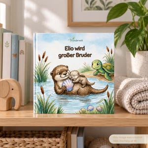Personalisiertes Kinderbuch 'Otti (DEIN NAME) wird großer Bruder (ODER Schwester)' | Für Kinder ab 2 Jahren | Personalisierbare Widmung