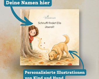Personalised Book for Kids, German Pet Story with Child and Dog Names