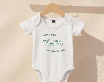 Personalised Organic Cotton Baby Bodysuit – Pregnancy Reveal, Baby Shower Gift