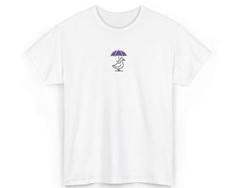 Ducky with Purple Umbrella embroidered Tee