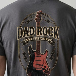 Koszulka z nadrukiem gitary Dad Rock | Koszulka z grafiką „Głośność jest zepsuta”