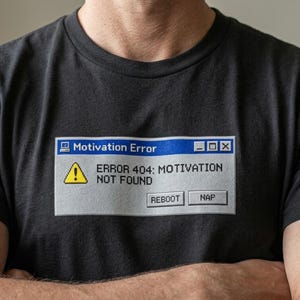 Motivation Error message Tee | Computer Pop Art T-Shirt, Funny Tech Graphic