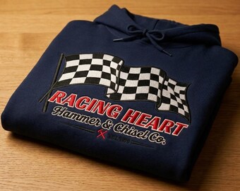 Embroidered Racing  Hoodie | Vintage Race Team Graphic
