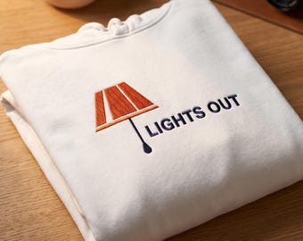 Lampshade 'Lights Out' Hoodie | Sleepy Bedroom Embroidered Sweatshirt