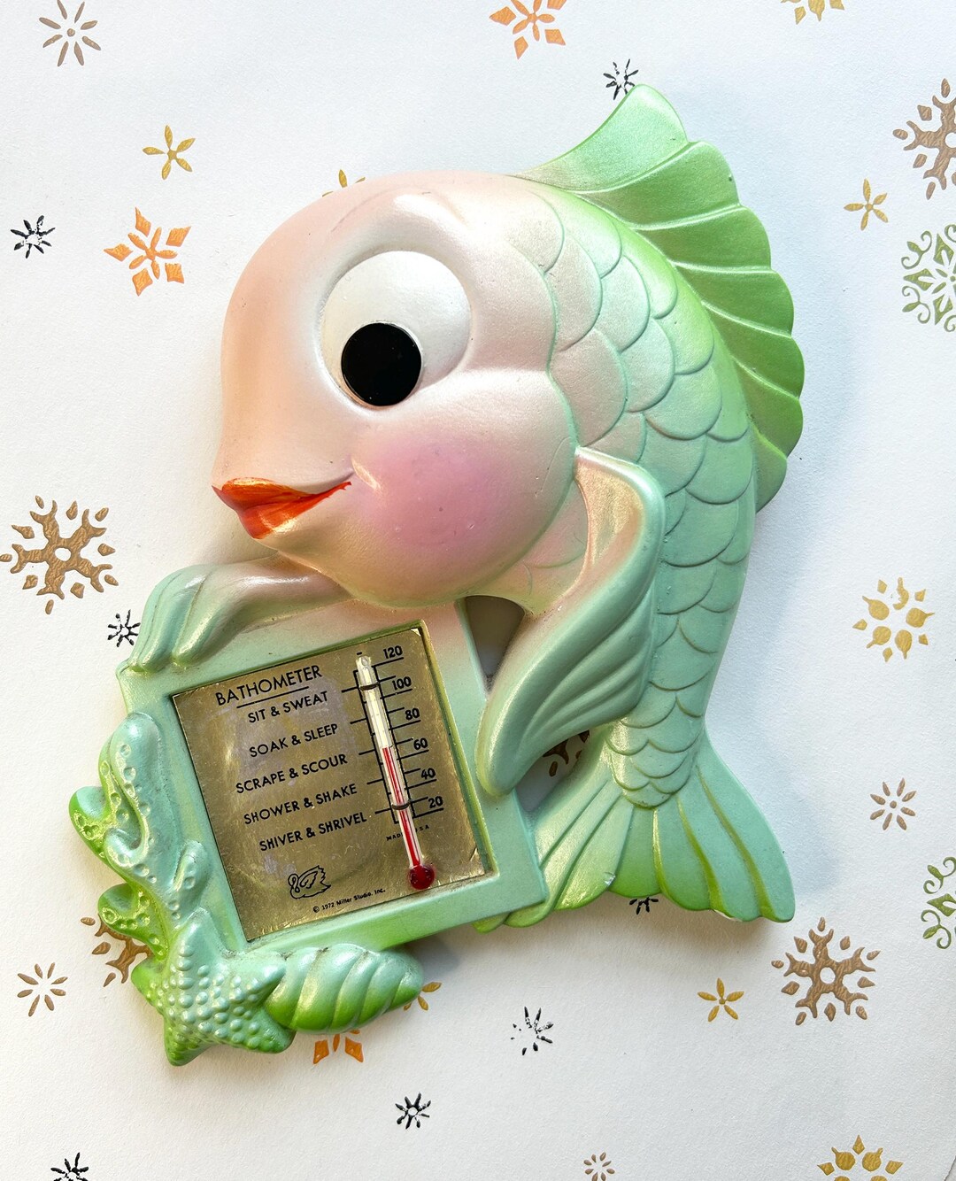 Bathometer Vintage Tropical Fish Bathometer Thermometer Miller Studio AS IS - Etsy